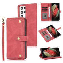 Load image into Gallery viewer, Leather Crossbody Shockproof Wallet Phone Case for Samsung S21 Ultra - Libiyi