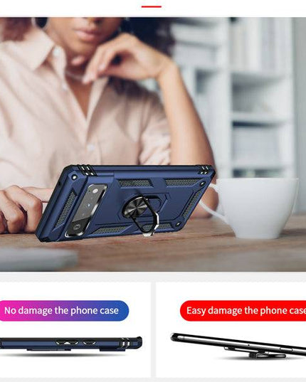 2022 Luxury Armor Ring Bracket Phone case For Google Pixel 6 Pro With 2-Pack Screen Protectors - Libiyi