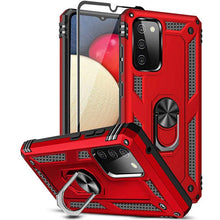 Load image into Gallery viewer, Samsung A02S Luxury Armor Ring Bracket Phone Case With 1-Pack Tempered Glass Screen Protector - Libiyi