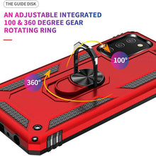 Load image into Gallery viewer, Samsung A02S Luxury Armor Ring Bracket Phone Case With 1-Pack Tempered Glass Screen Protector - Libiyi