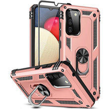 Load image into Gallery viewer, Samsung A02S Luxury Armor Ring Bracket Phone Case With 1-Pack Tempered Glass Screen Protector - Libiyi