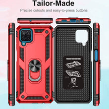 Load image into Gallery viewer, Samsung A12 Luxury Armor Ring Bracket Phone Case With 1-Pack Tempered Glass Screen Protector - Libiyi
