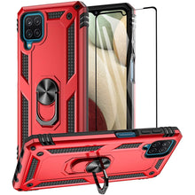 Load image into Gallery viewer, Samsung A12 Luxury Armor Ring Bracket Phone Case With 1-Pack Tempered Glass Screen Protector - Libiyi