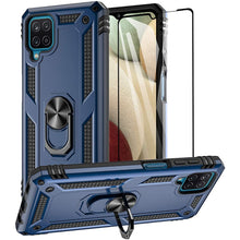 Load image into Gallery viewer, Samsung A12 Luxury Armor Ring Bracket Phone Case With 1-Pack Tempered Glass Screen Protector - Libiyi