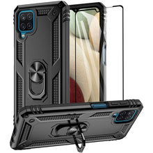 Load image into Gallery viewer, Samsung A12 Luxury Armor Ring Bracket Phone Case With 1-Pack Tempered Glass Screen Protector - Libiyi
