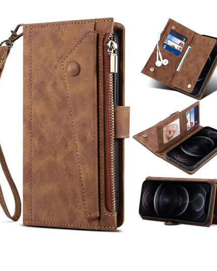 Luxury Leather Zipper Wallet Case For iPhone - Libiyi