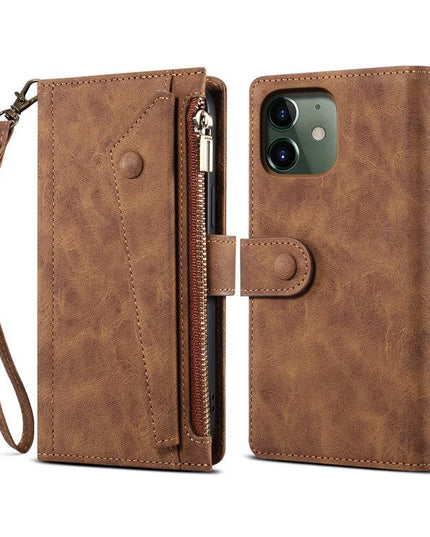 Luxury Leather Zipper Wallet Case For iPhone - Libiyi