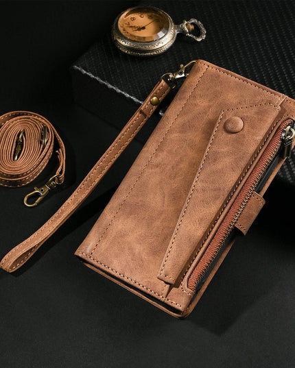 Luxury Leather Zipper Wallet Case For iPhone - Libiyi
