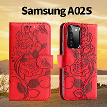 Load image into Gallery viewer, 3D Embossed Rose Wallet Case For Samsung A02S - Libiyi