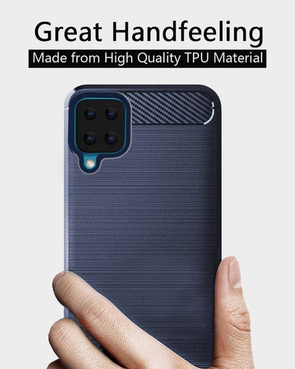 Luxury Carbon Fiber Case For Samsung A12 With 2-Pack Screen Protectors - Libiyi