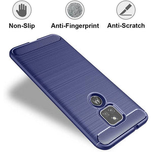 Luxury Carbon Fiber Case For Moto G Play 2021 With Screen Protector - Libiyi
