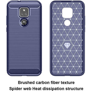 Luxury Carbon Fiber Case For Moto G Play 2021 With Screen Protector - Libiyi