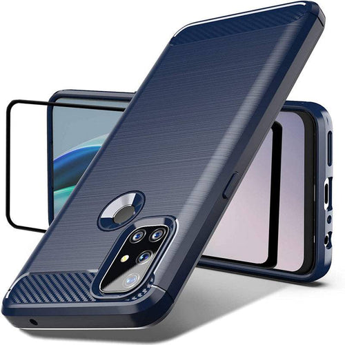 Luxury Carbon Fiber Case For OnePlus Nord N100 With Screen Protector - Libiyi
