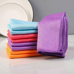 Fish Scale Microfiber Polishing Cleaning Cloth 5 Pcs - Libiyi