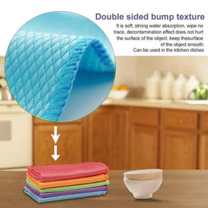Fish Scale Microfiber Polishing Cleaning Cloth 5 Pcs - Libiyi