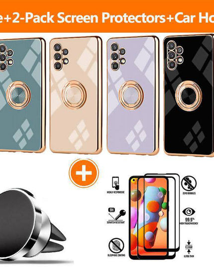 Slim Thin Finger Ring Stand Electroplated Silicone Case For Samsung A32(5G) - Libiyi