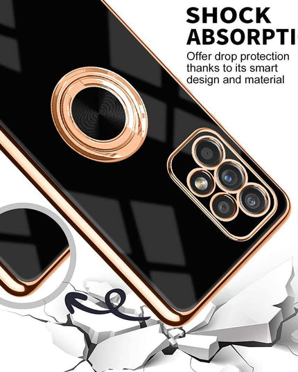 Slim Thin Finger Ring Stand Electroplated Silicone Case For Samsung A52(4G/5G) - Libiyi