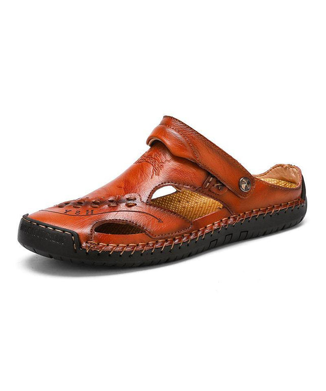 Libiyi Men's Casual Breathable Handmade Leather Sandals - Libiyi