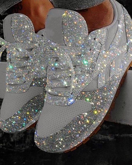 Libiyi Women Sparkle Lace-up Sneakers - Libiyi