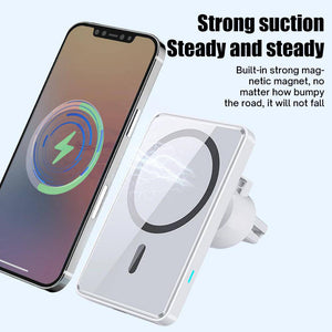 15W Fast Wireless Magnetic Strong Suction Charger Car Holder Air Vent Bracket For iPhone - Libiyi