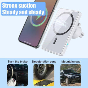 15W Fast Wireless Magnetic Strong Suction Charger Car Holder Air Vent Bracket For iPhone - Libiyi
