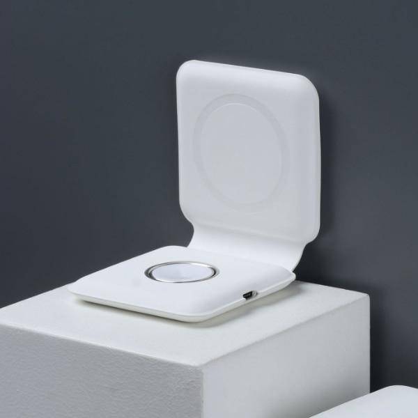15W Qi Wireless Magnetic 2 in 1 Foldable Fast Charger for iPhone 12 11 Airpods Apple Watch - Libiyi