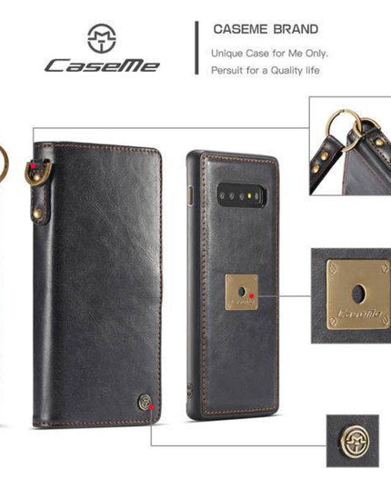 Samsung  Wallet Magnetic Case With Wrist Strap Detachable 2 in 1 Back Cover - Libiyi