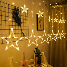 Load image into Gallery viewer, LED Star Curtain Lights 12 Stars 8 Modes Christmas String Lights - Libiyi