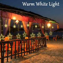 Load image into Gallery viewer, LED Star Curtain Lights 12 Stars 8 Modes Christmas String Lights - Libiyi