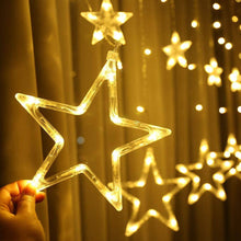 Load image into Gallery viewer, LED Star Curtain Lights 12 Stars 8 Modes Christmas String Lights - Libiyi