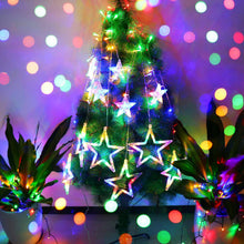 Load image into Gallery viewer, LED Star Curtain Lights 12 Stars 8 Modes Christmas String Lights - Libiyi