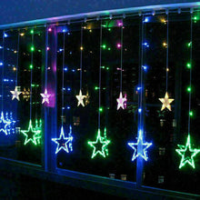 Load image into Gallery viewer, LED Star Curtain Lights 12 Stars 8 Modes Christmas String Lights - Libiyi