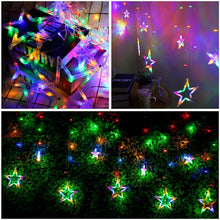 Load image into Gallery viewer, LED Star Curtain Lights 12 Stars 8 Modes Christmas String Lights - Libiyi