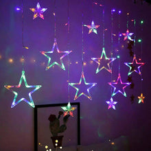 Load image into Gallery viewer, LED Star Curtain Lights 12 Stars 8 Modes Christmas String Lights - Libiyi