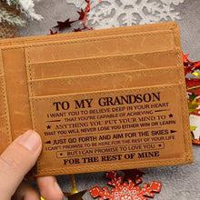 Load image into Gallery viewer, To My GrandSon - Premium Cow Leather Card Wallet - Libiyi
