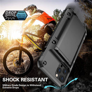 Armor Slide Military Grade Wallet Shockproof Case for iPhone 12 Series - Libiyi