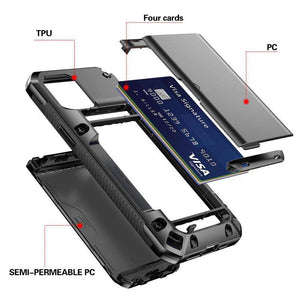 Armor Slide Military Grade Wallet Shockproof Case for iPhone 12 Series - Libiyi